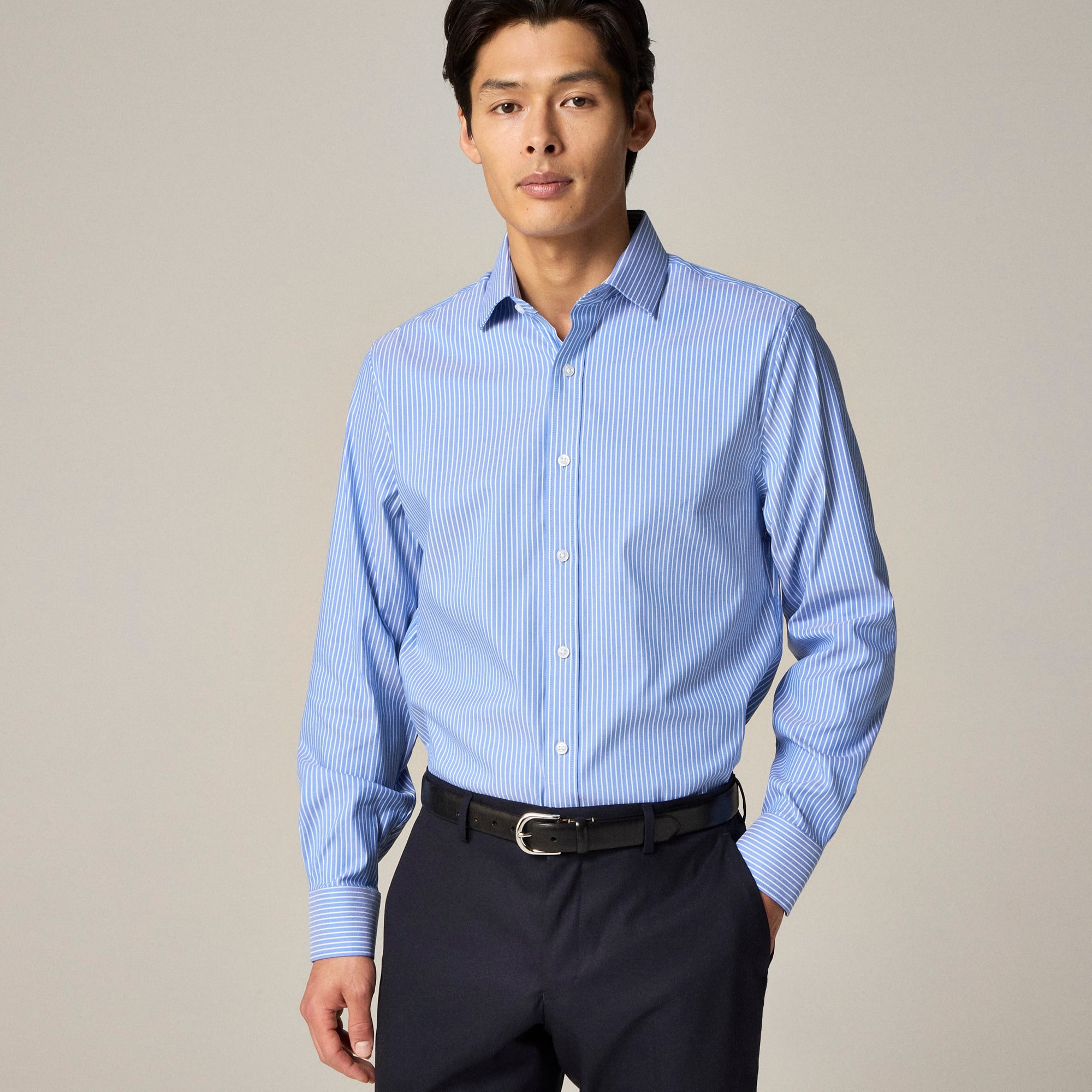 mens Bowery performance stretch dress shirt with spread collar