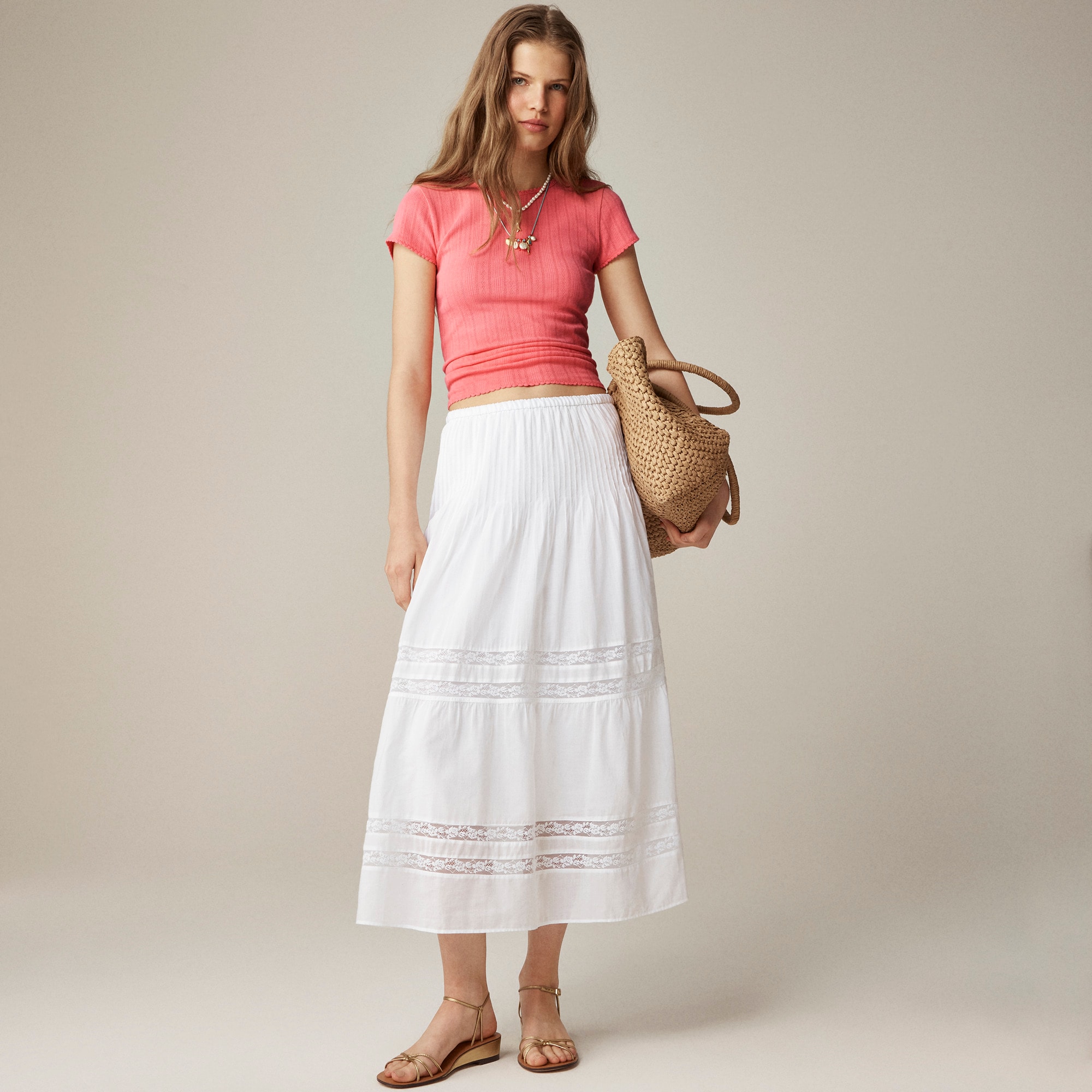 womens Pointelle short-sleeve T-shirt