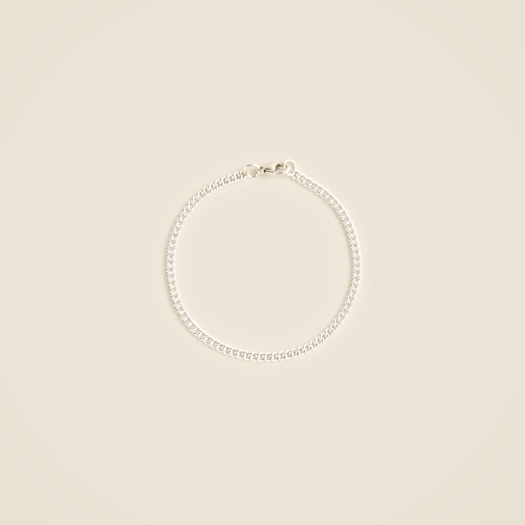 mens MAPLE 4mm curb chain bracelet in solid silver